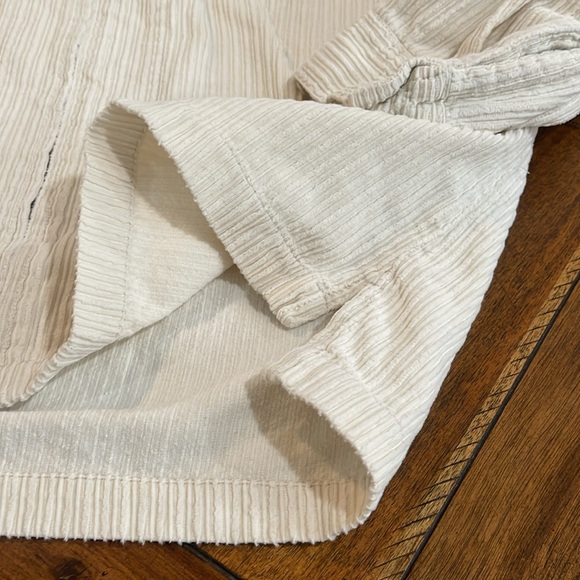 Vintage Anchor Blue Corduroy Shirt Relaxed Oversized jacket cream beige sz L - Picture 6 of 12
